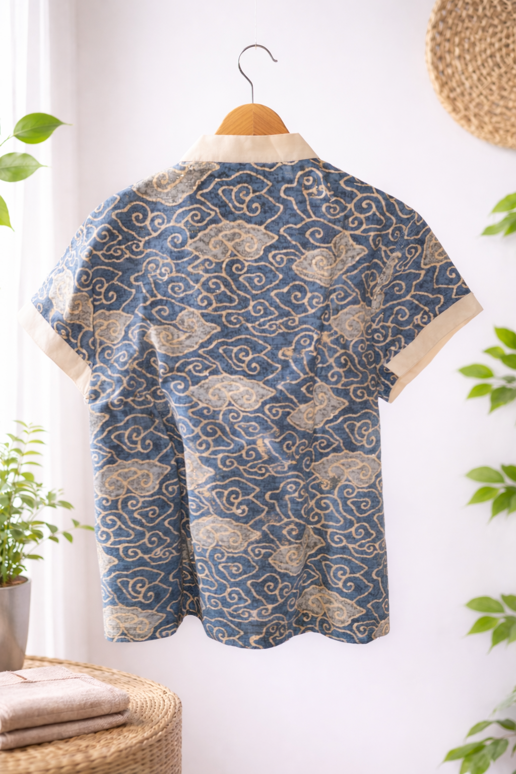 Short Sleeve Textured Batik Kids Shirt- Awan Tenang