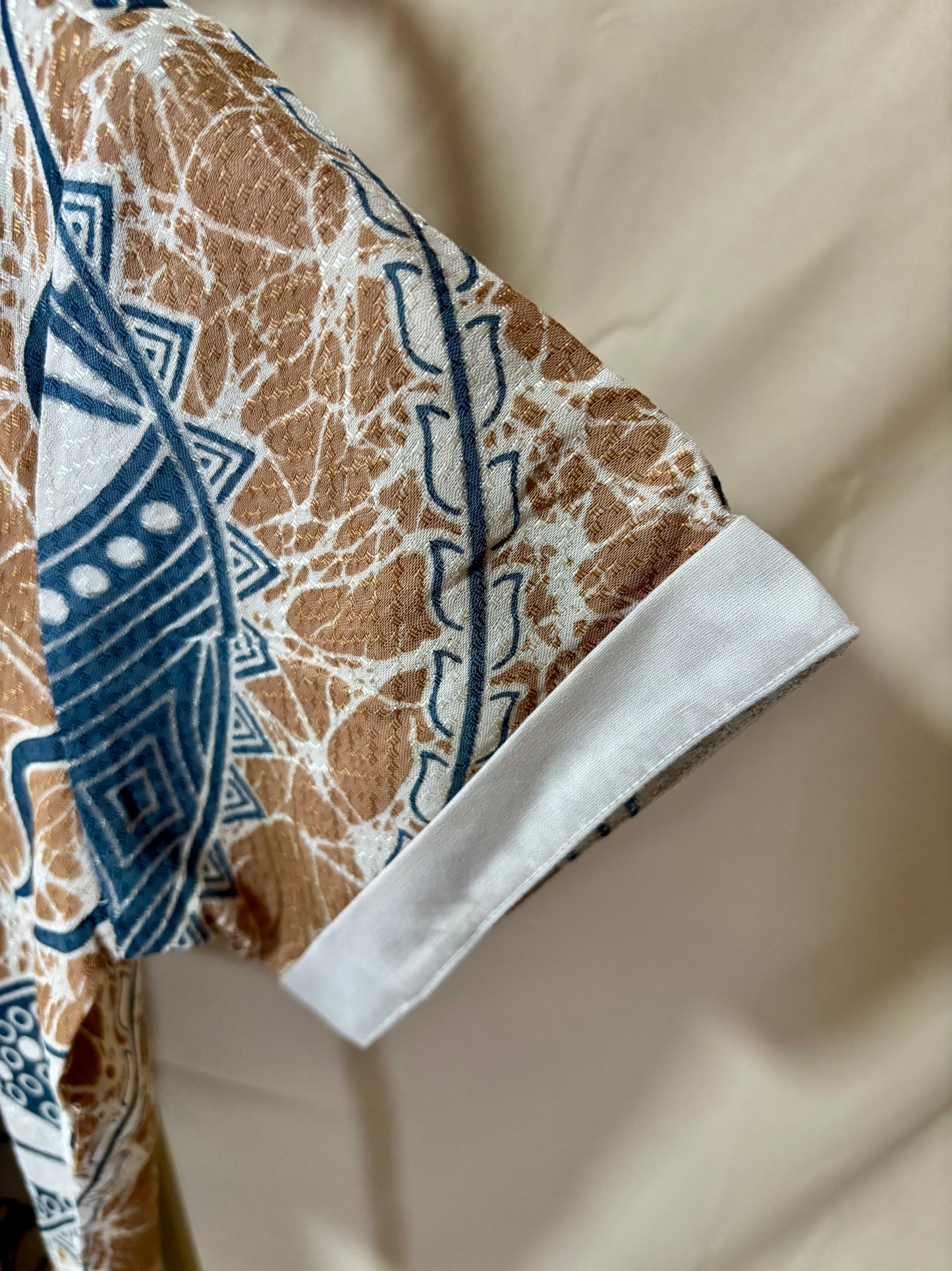Short Sleeve Textured Batik Kids Shirt- Nusantara Flow