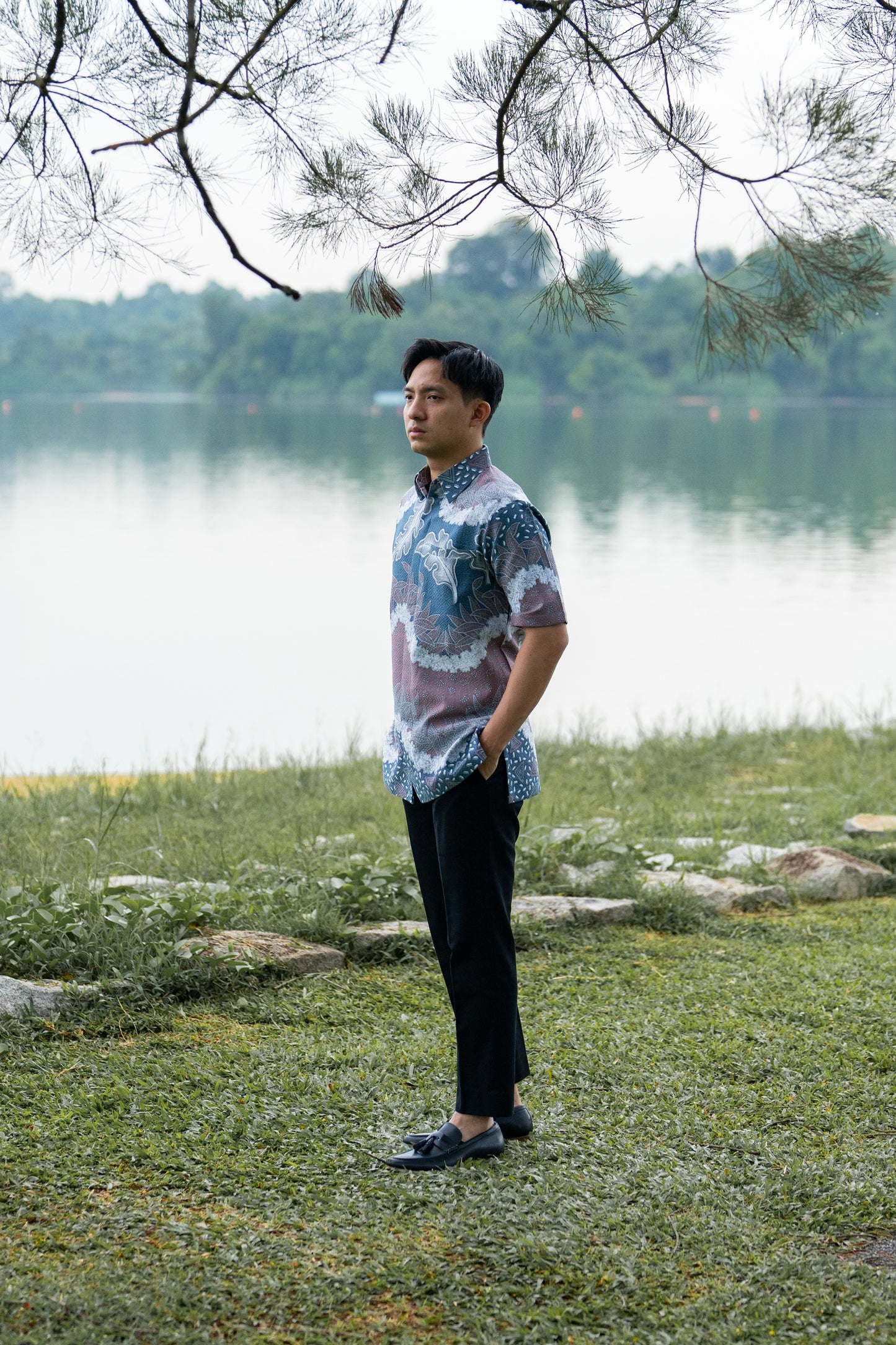 Short Sleeve Textured Batik Shirt- Senyuman Alam