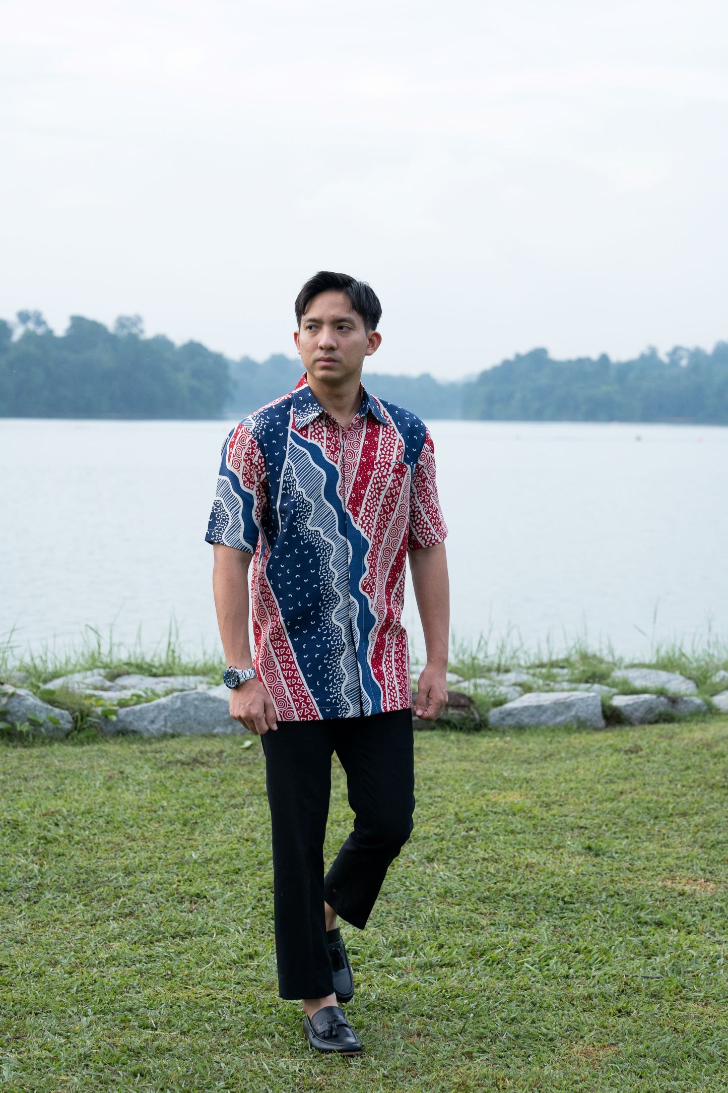 Short Sleeve Textured Batik Shirt- Harmoni Sejahtera