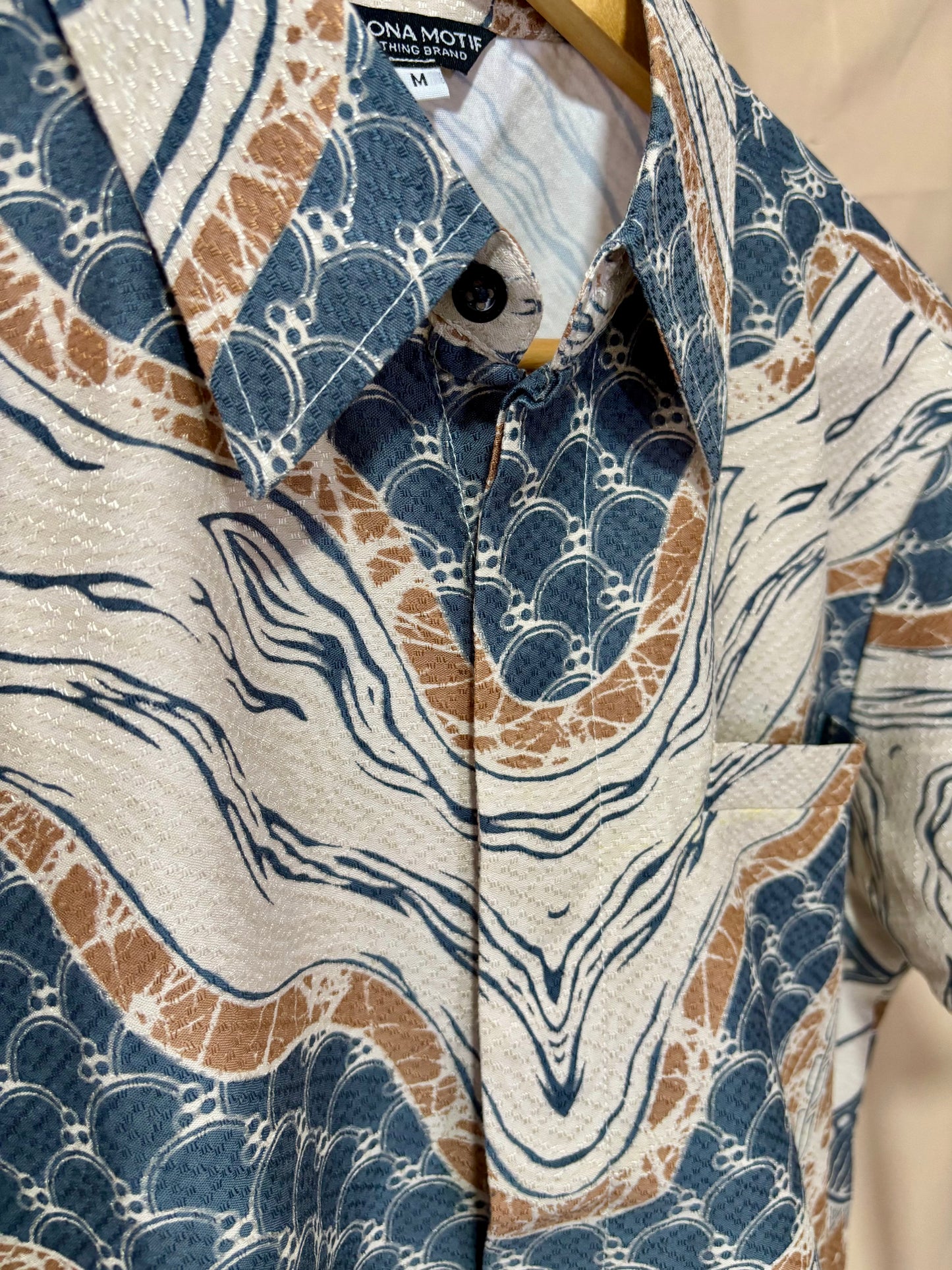 Short Sleeve Textured Batik Shirt- Nusantara Flow