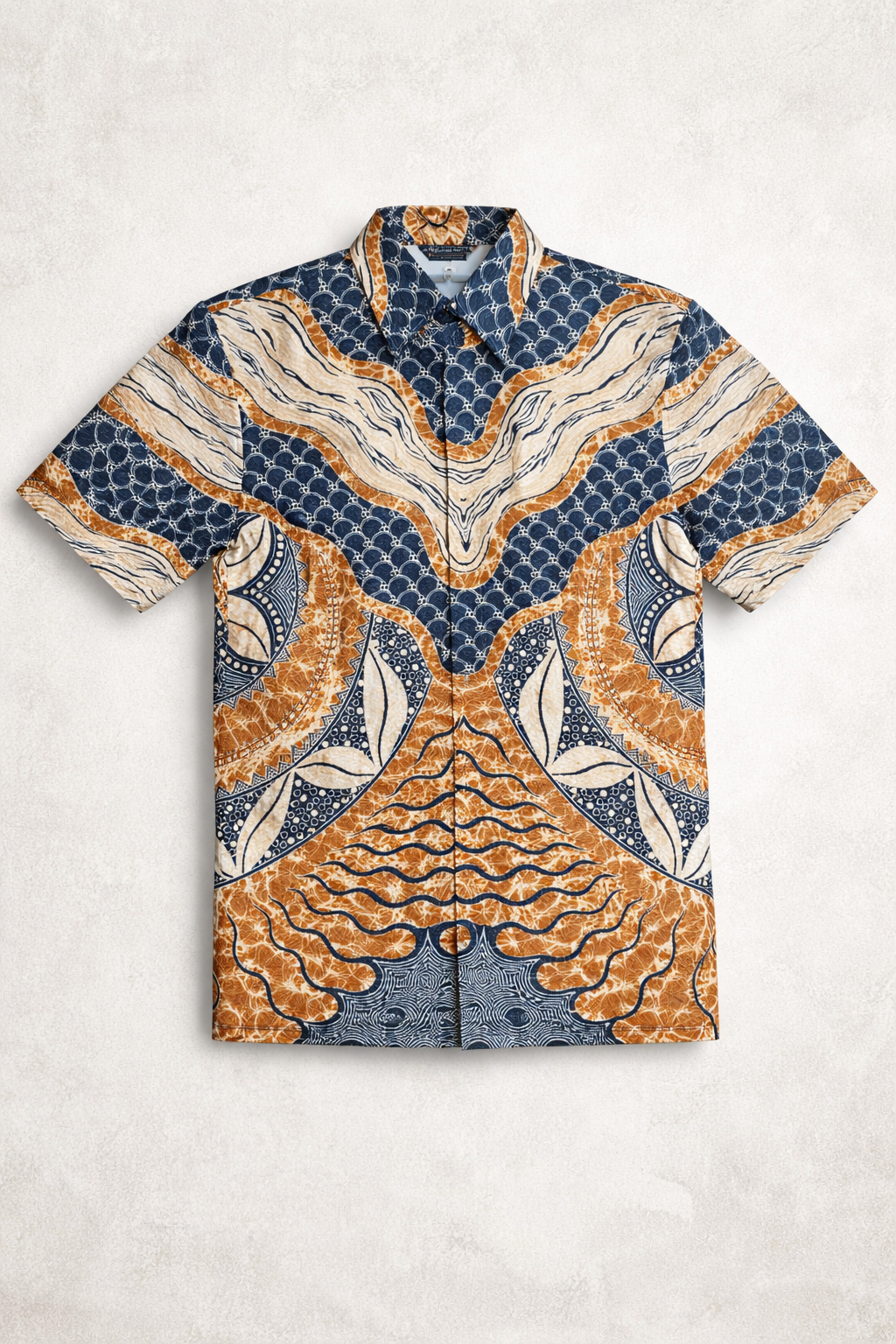 Short Sleeve Textured Batik Shirt- Nusantara Flow