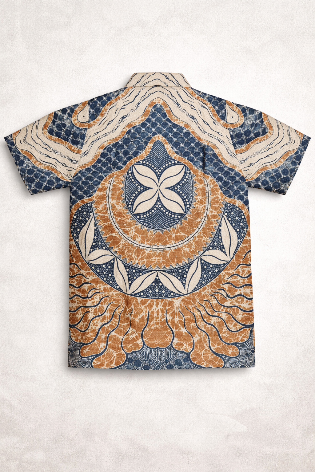 Short Sleeve Textured Batik Shirt- Nusantara Flow